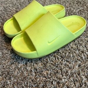 Nike Neon Yellow Slide Sandals